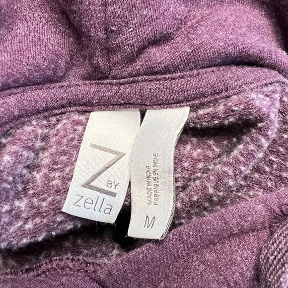Z By Zella Cropped Hoodie M Purple Sweatshirt Pullover Loose Fit Boxy Blank - Picture 7 of 7
